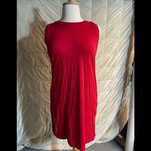 Clavin Klein midi color block dress XL Red/black